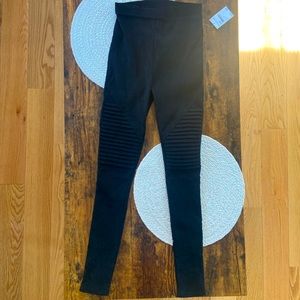 Nordstrom Rack, High Rise black suede leggings (moto), XS, new with tags